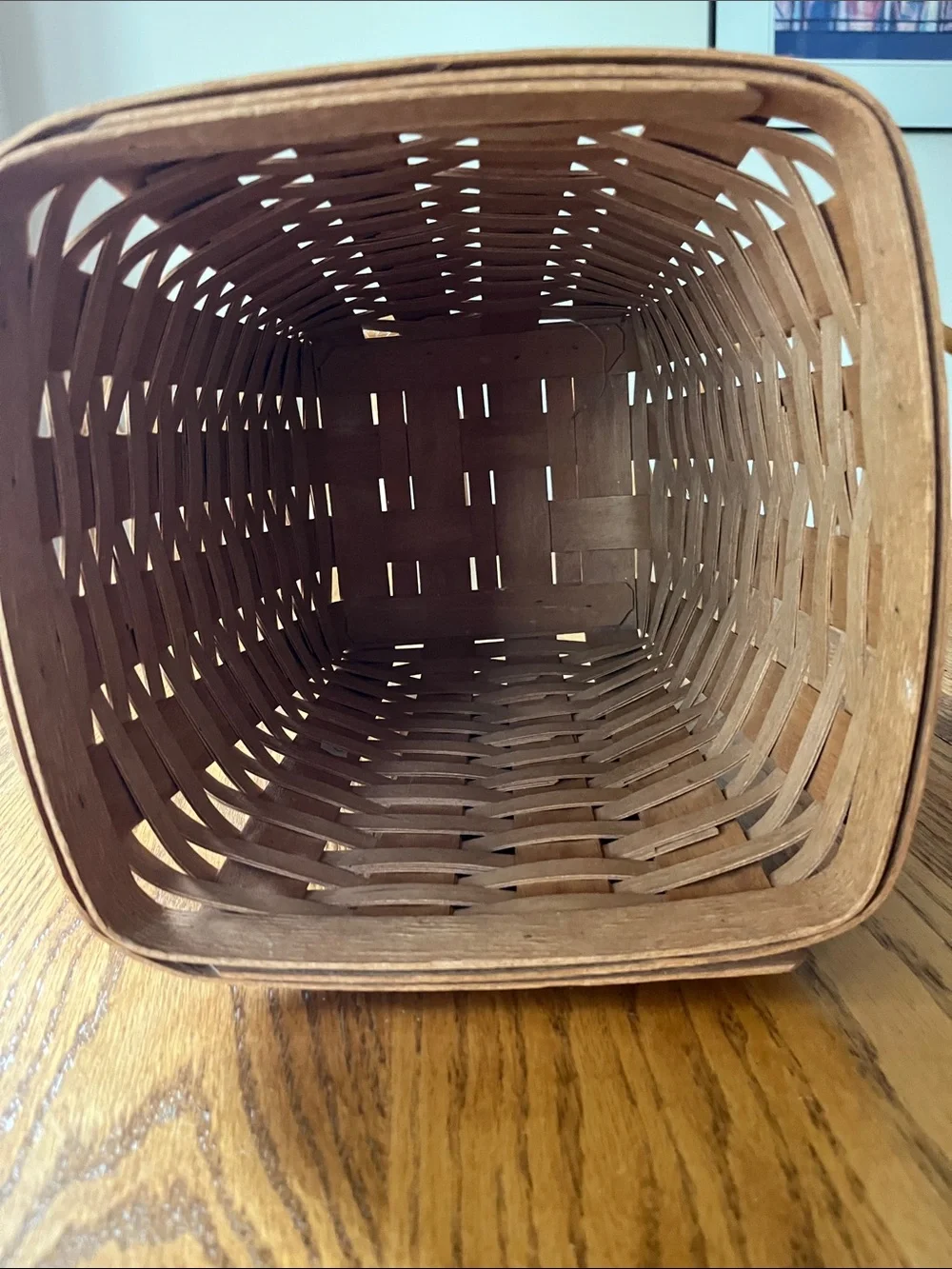 Longaberger Basket 12 inch by 9.25 inch square basket  no liner